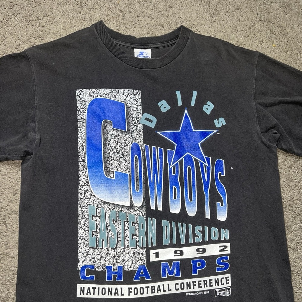 VINTAGE Starter 1992 Dallas Cowboys Eastern Division Champs T shirt M